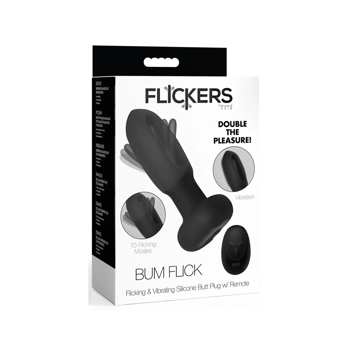 Bum Flick Vibrating and Flicking Silicone Butt Plug with Remote