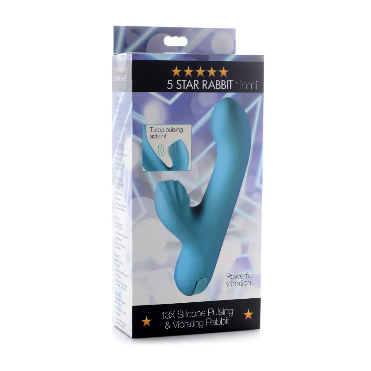 5 Star 13X Silicone Pulsing and Vibrating Rabbit - Teal