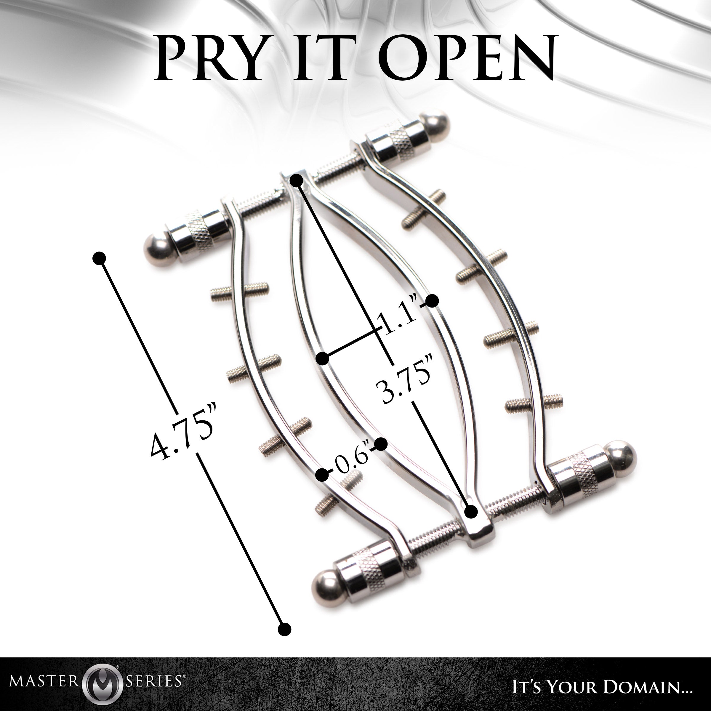 Spread Em Stainless Steel Poker Labia Clamp with Adjustable Pressure Screws