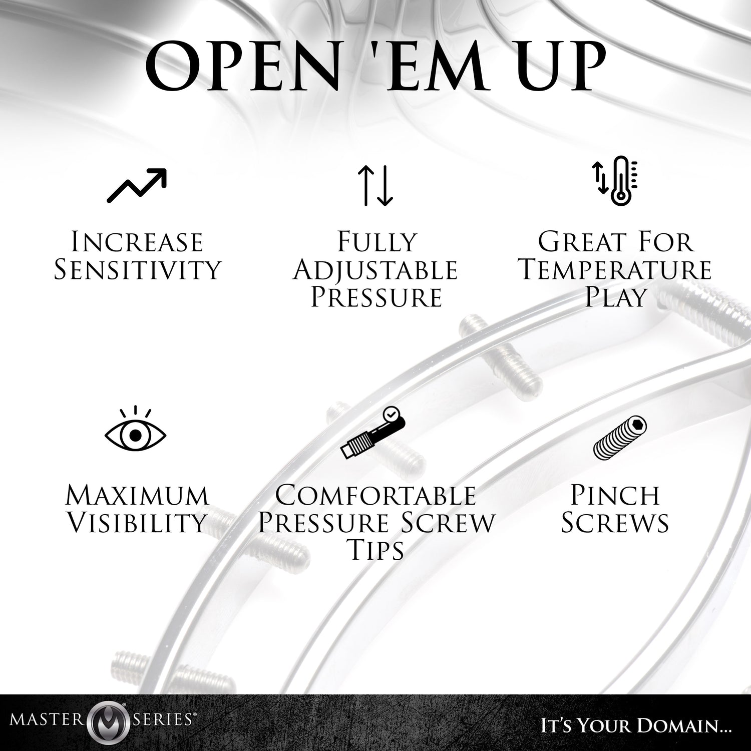 Spread Em Stainless Steel Poker Labia Clamp with Adjustable Pressure Screws
