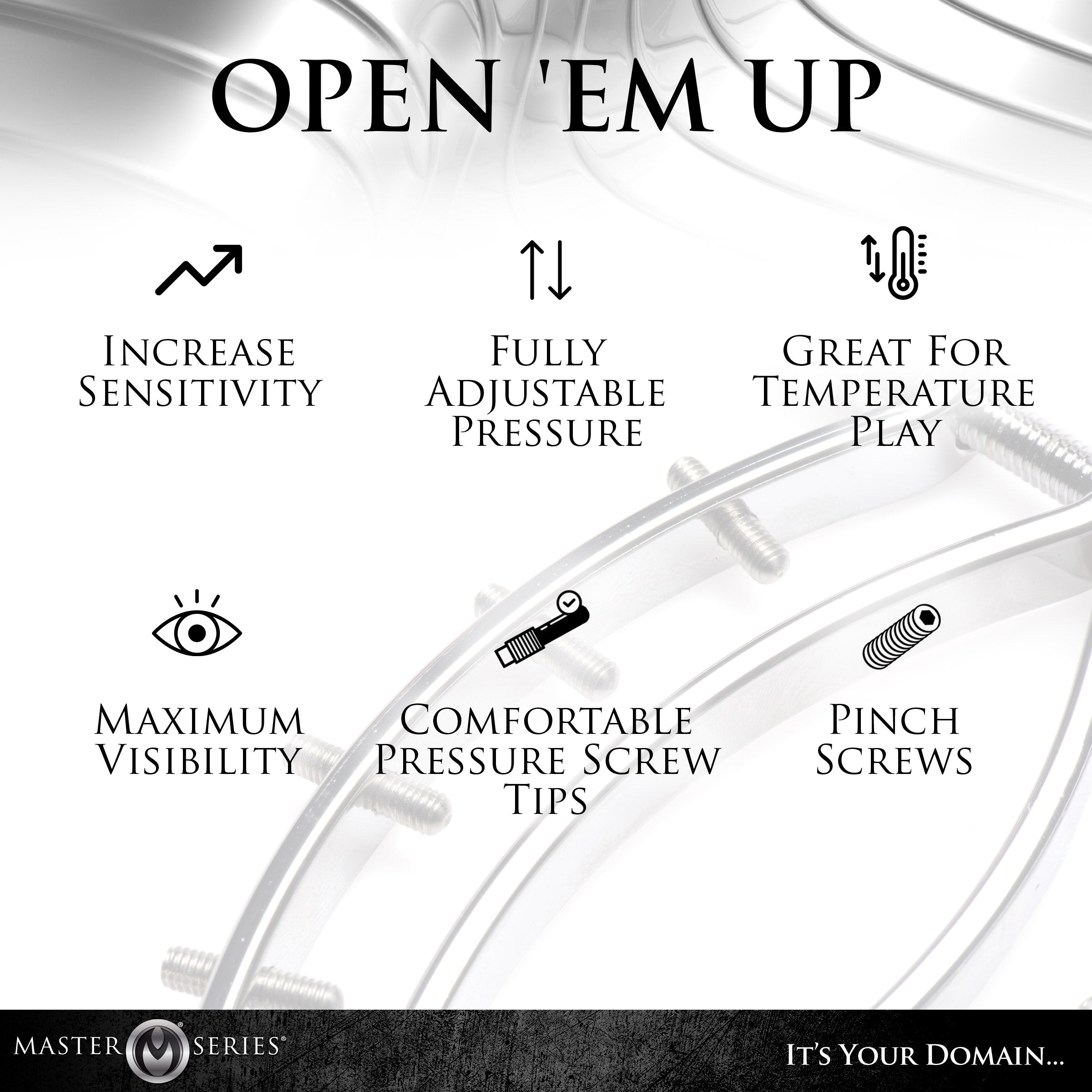 Spread Em Stainless Steel Poker Labia Clamp with Adjustable Pressure Screws