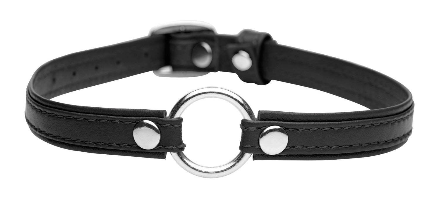 Pet Leather Choker with Silver Ring - Sex