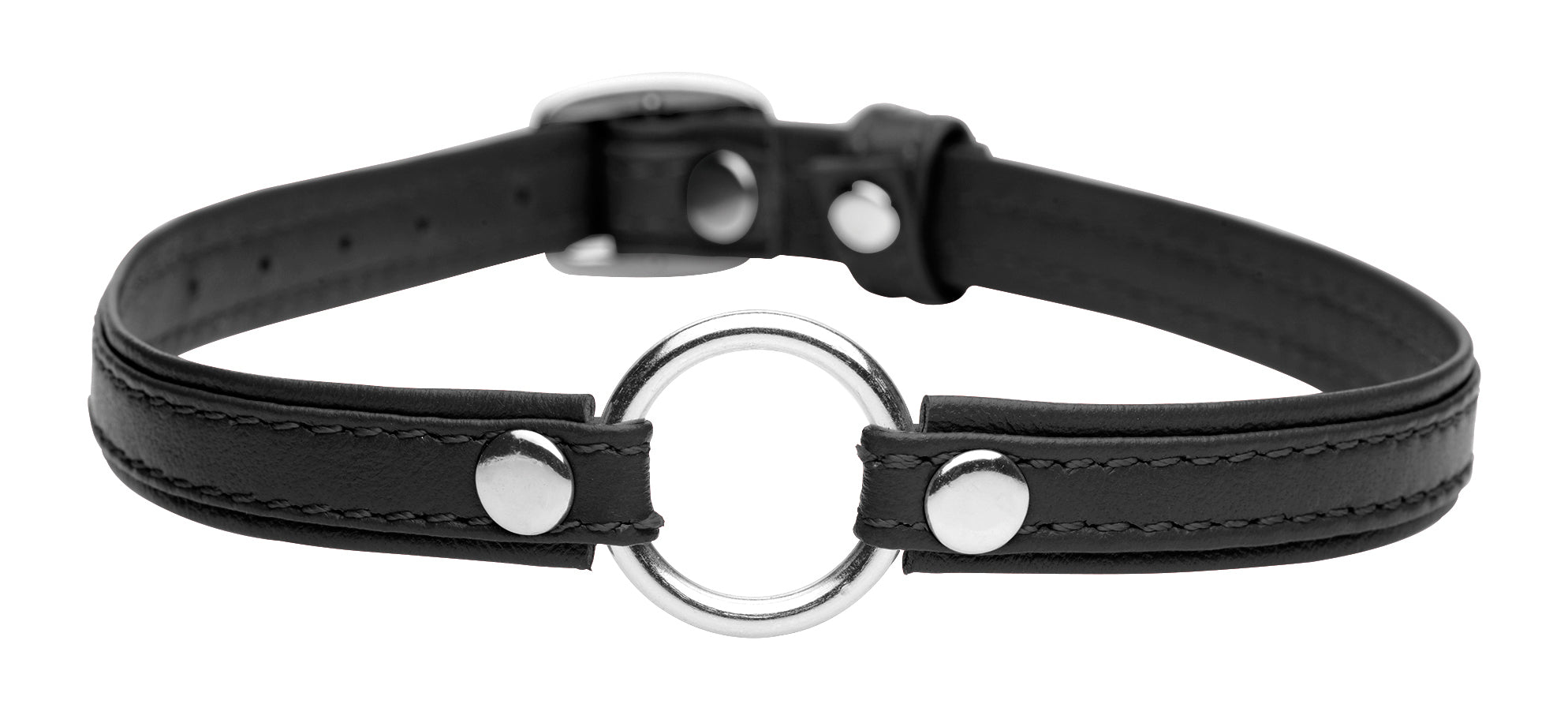 Pet Leather Choker with Silver Ring - Sex