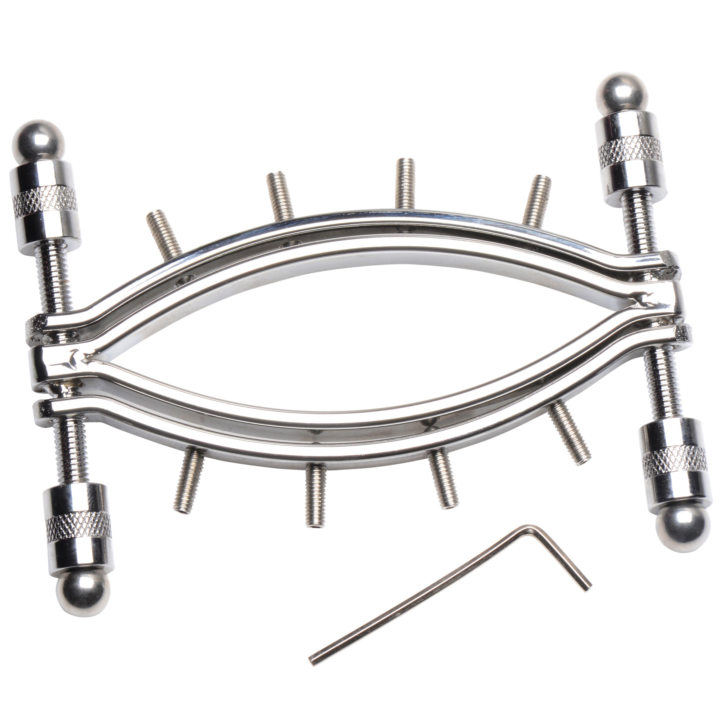 Spread Em Stainless Steel Poker Labia Clamp with Adjustable Pressure Screws