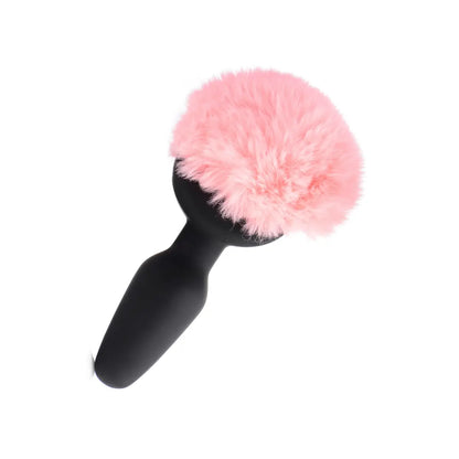 Remote Control Vibrating Pink Bunny Tail Anal Plug