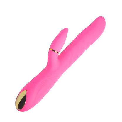 10X Versa-Thrust Vibrating and Thrusting Silicone Rabbit with 3 Attachments