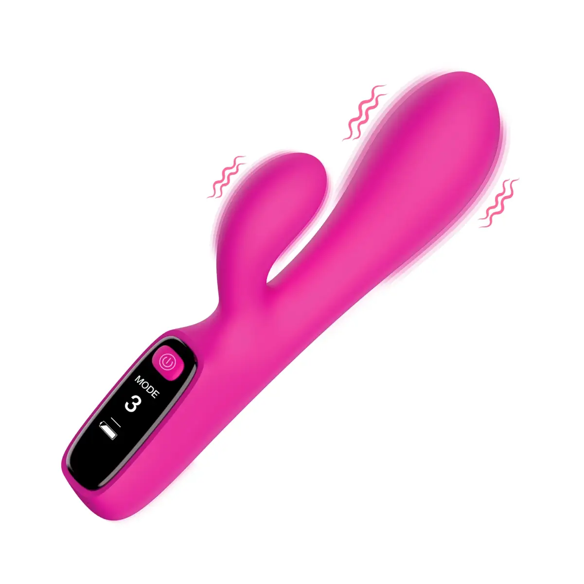 Silicone Rabbit Vibrator with Digital Display