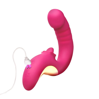 Tease and Please Thrusting and Licking Vibrator