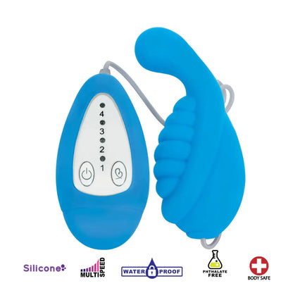 Whirl 4x Silicone Remote Vibe - Blue