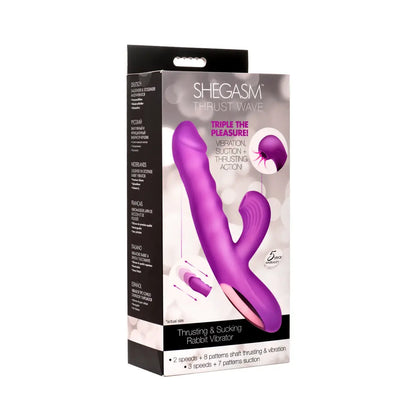 Thrust Wave Thrusting and Sucking Silicone Rabbit Vibrator