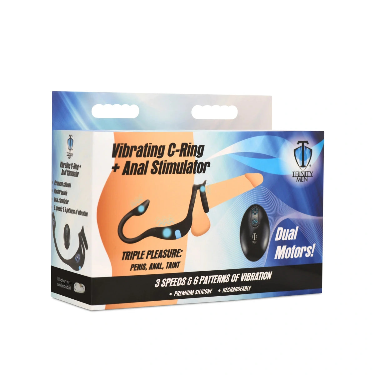 Vibrating Silicone Cock Ring and Anal Stimulator