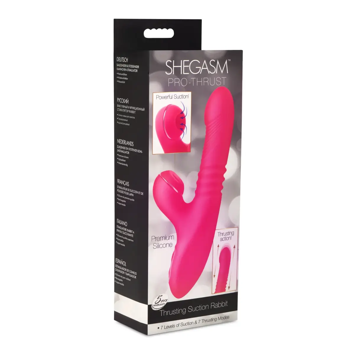 Silicone Rabbit Vibrator with Digital Display