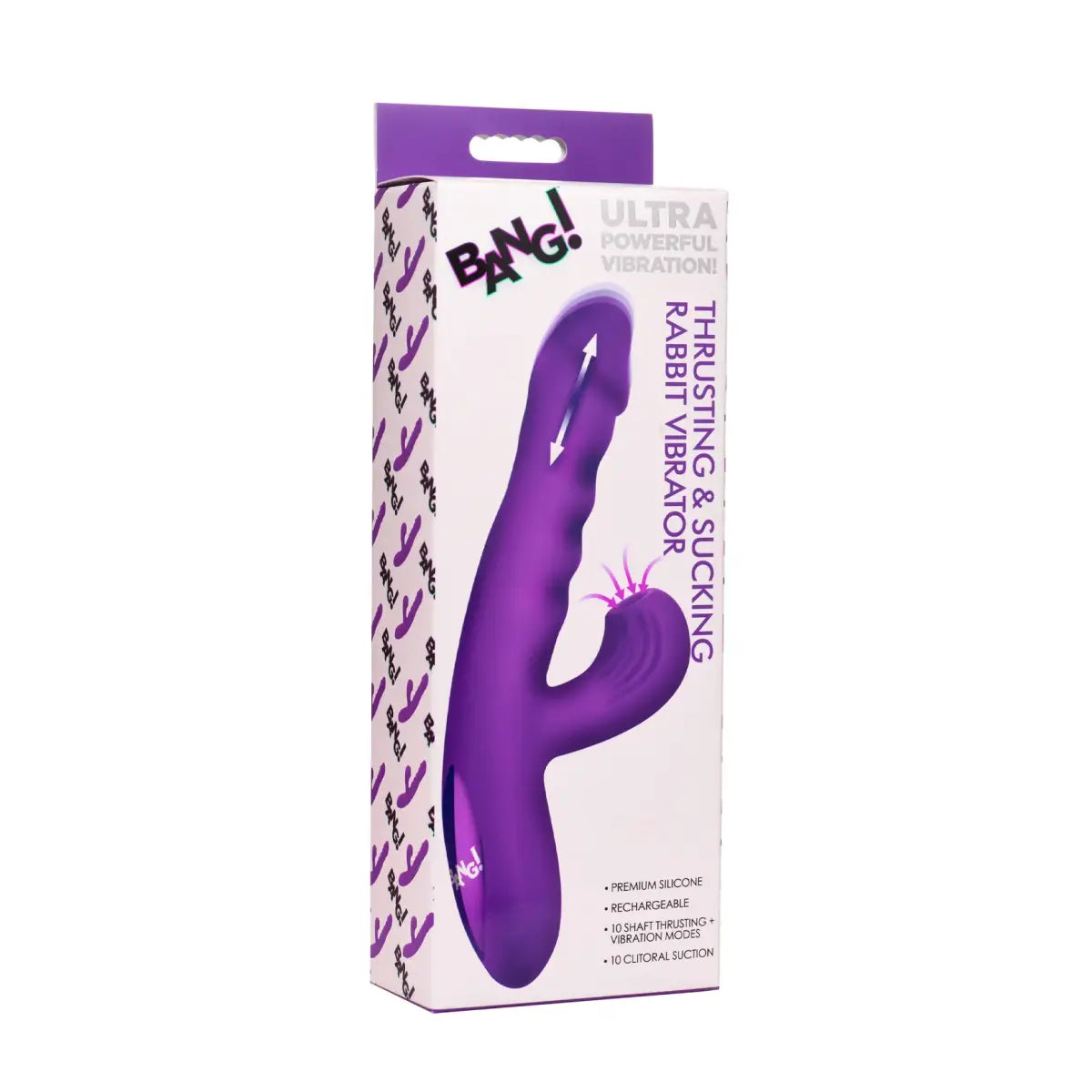 Thrusting and Sucking Silicone Rabbit Vibrator