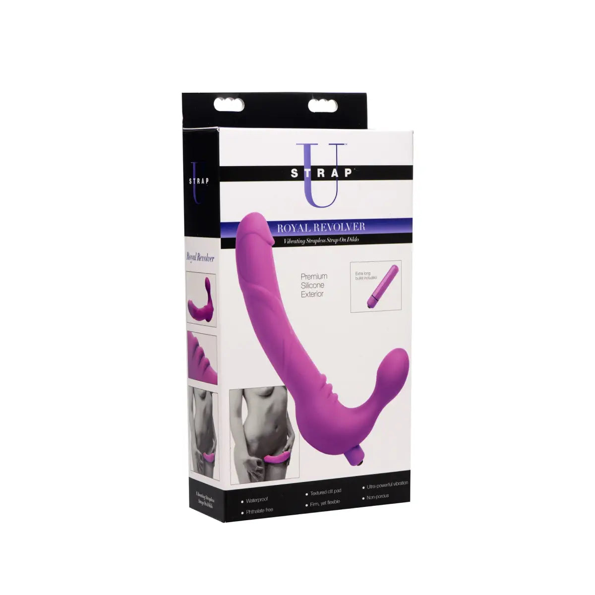 Royal Revolver Vibrating Strapless Silicone Strap On Dildo