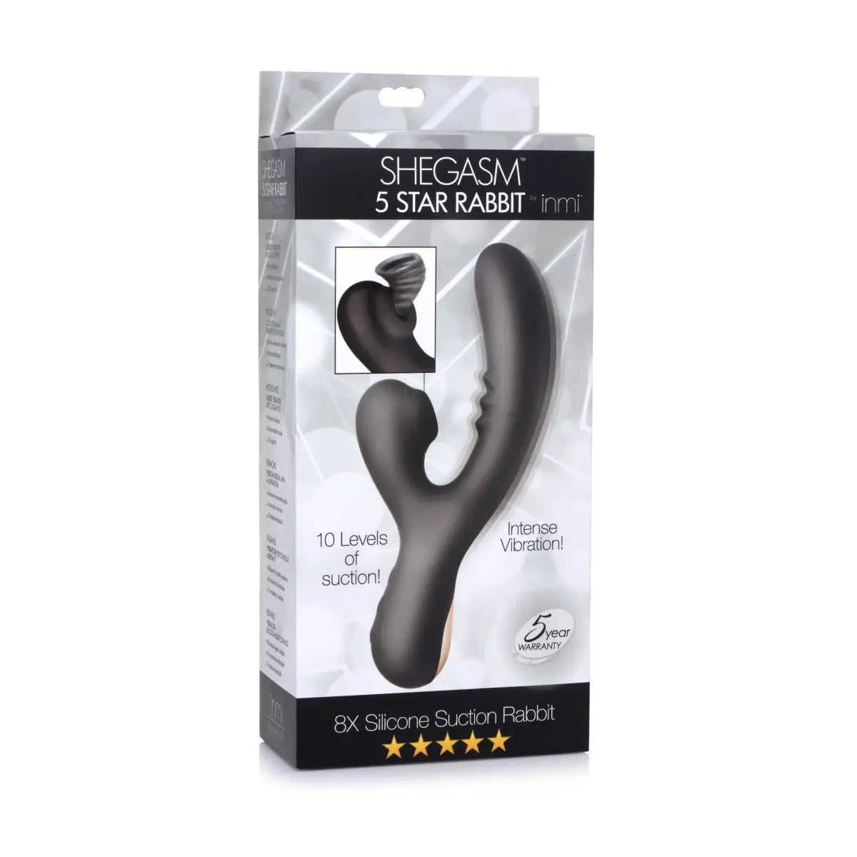 8X Silicone Suction Rabbit - Black