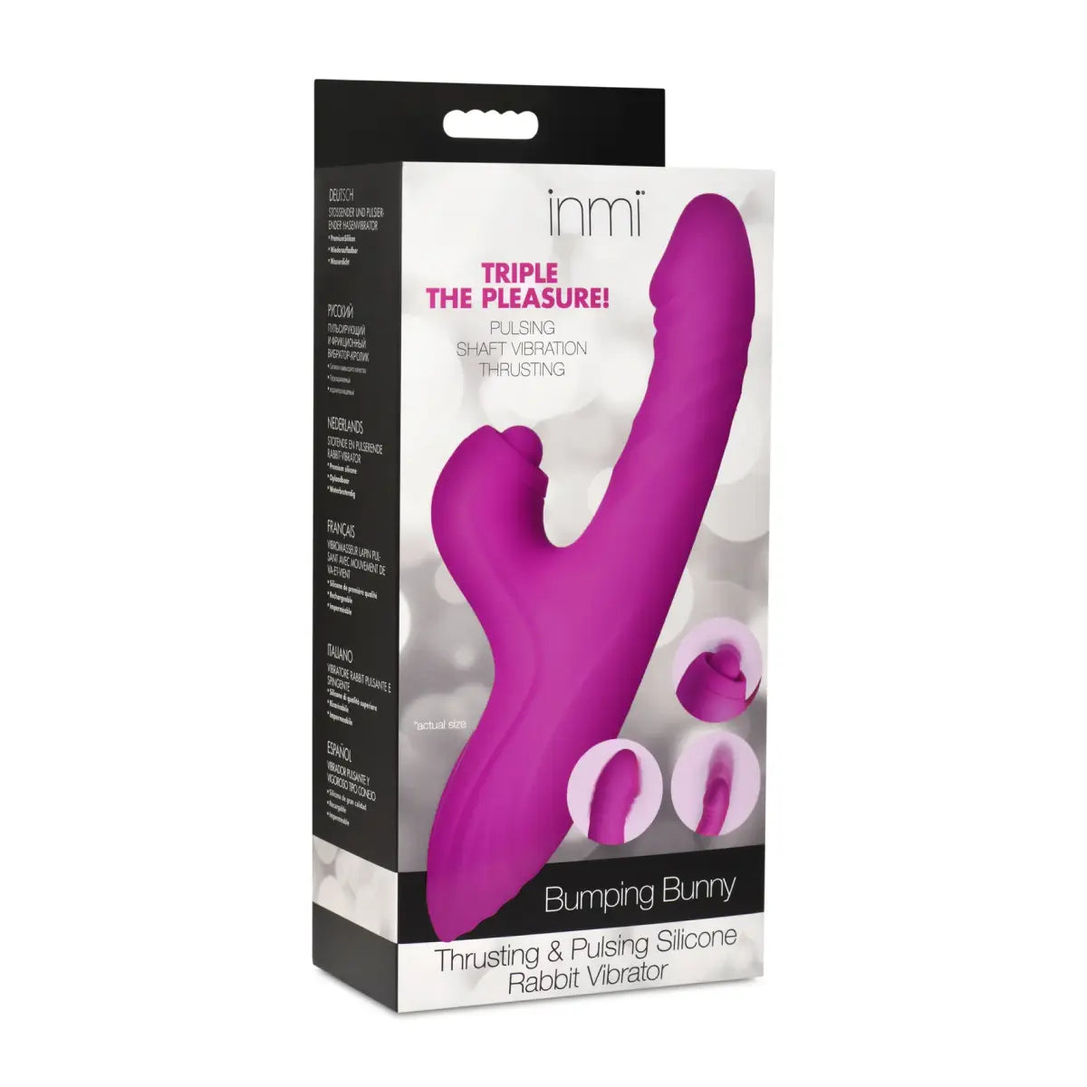 Bumping Bunny Thrusting &amp; Pulsing Silicone Rabbit Vibrator