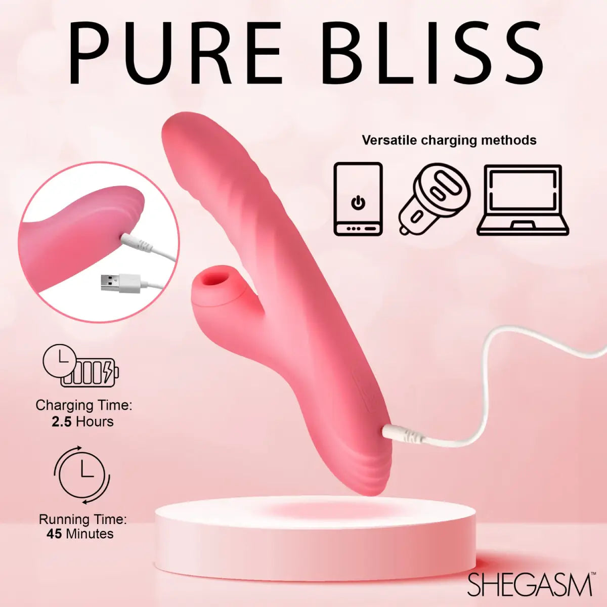 Candy-Thrust Silicone Thrusting and Sucking Rabbit Vibrator