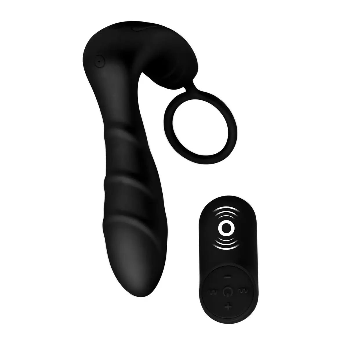 Silicone Prostate Vibrator and Strap with Remote Control