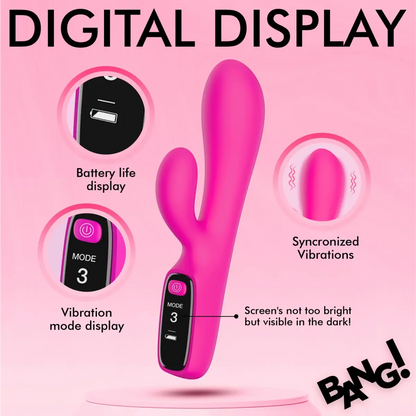 Silicone Rabbit Vibrator with Digital Display