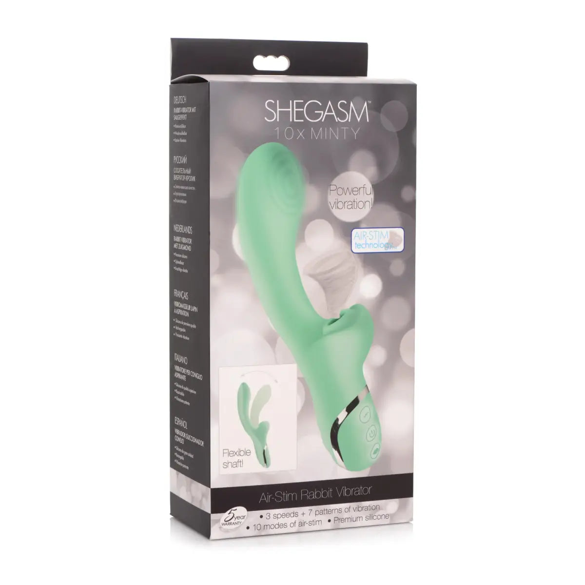 10X Minty Air-Stim Silicone Rabbit Vibrator