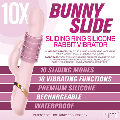 10X Bunny Slide Ring Silicone Vibrator