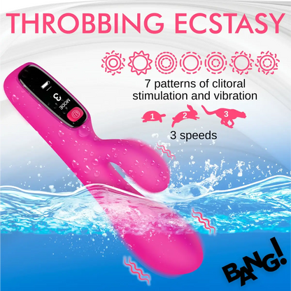 Silicone Rabbit Vibrator with Digital Display