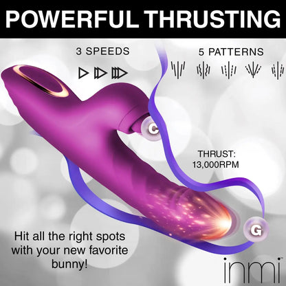 Bumping Bunny Thrusting &amp; Pulsing Silicone Rabbit Vibrator