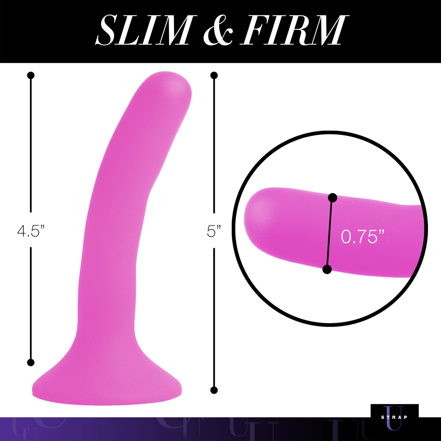 Pink Silicone Strap-On Dildo - Small