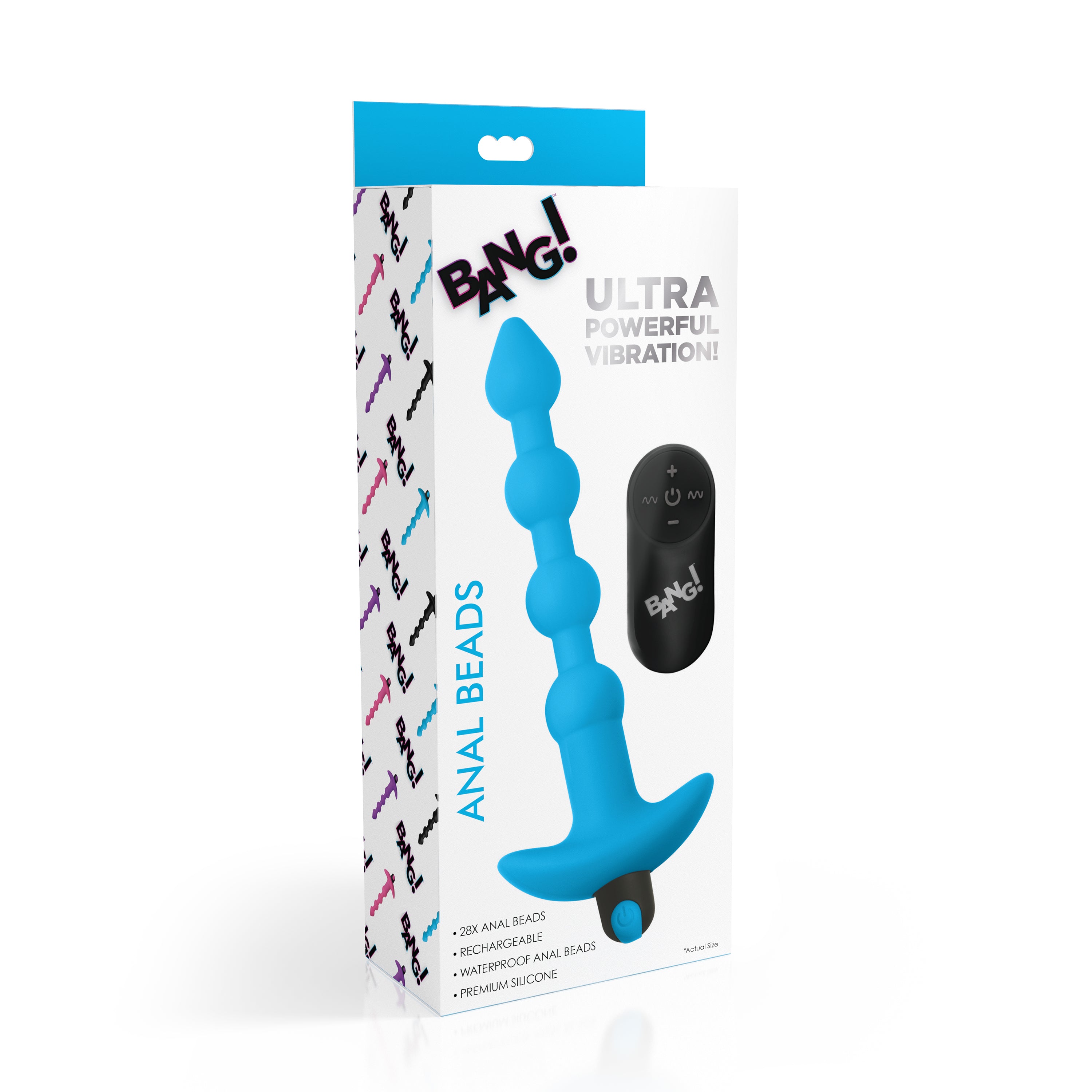 Remote Control Vibrating Silicone Anal Beads - Blue