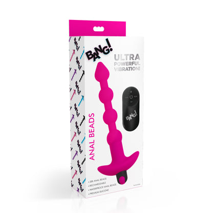 Remote Control Vibrating Silicone Anal Beads - Pink