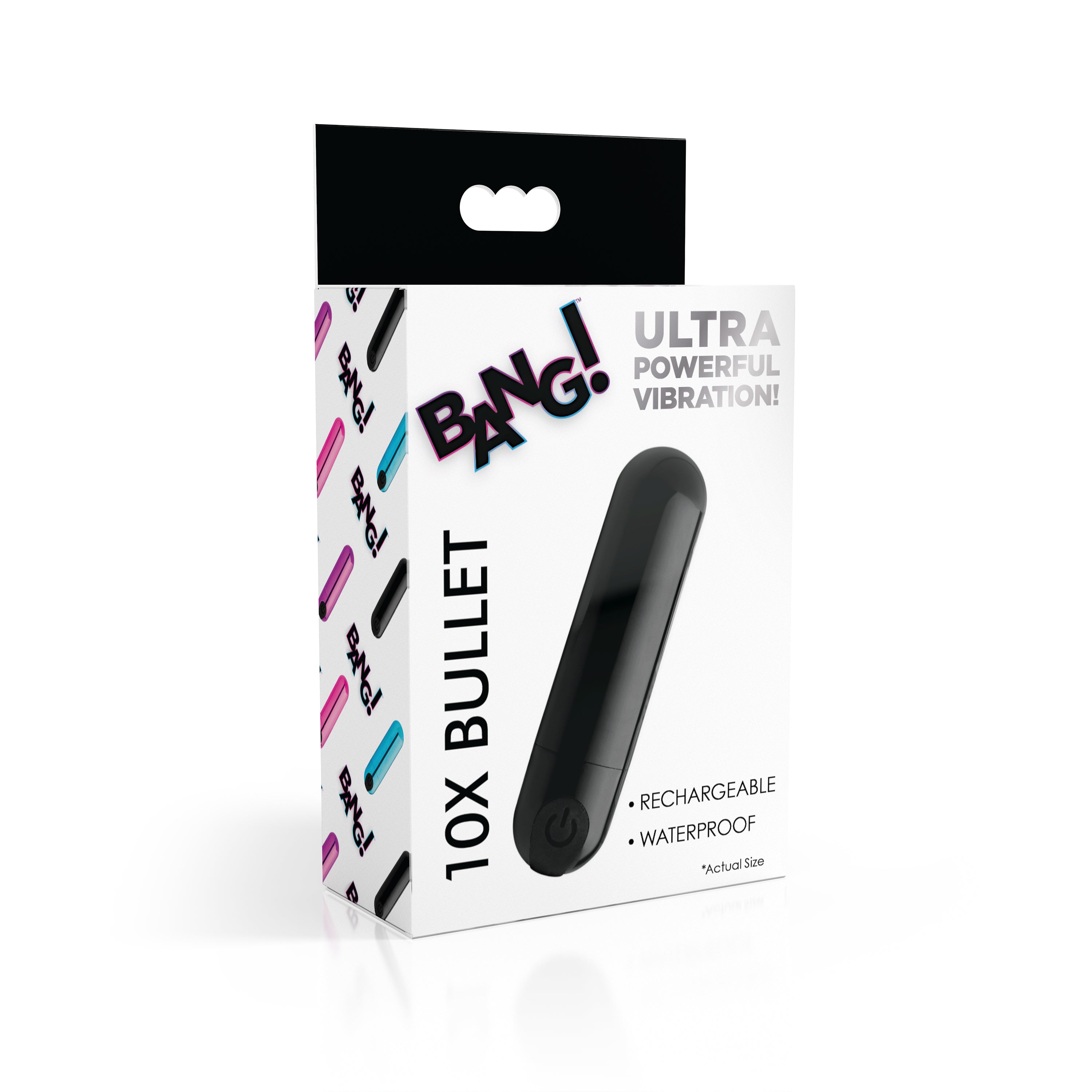 10X Rechargeable Vibrating Metallic Bullet - Black