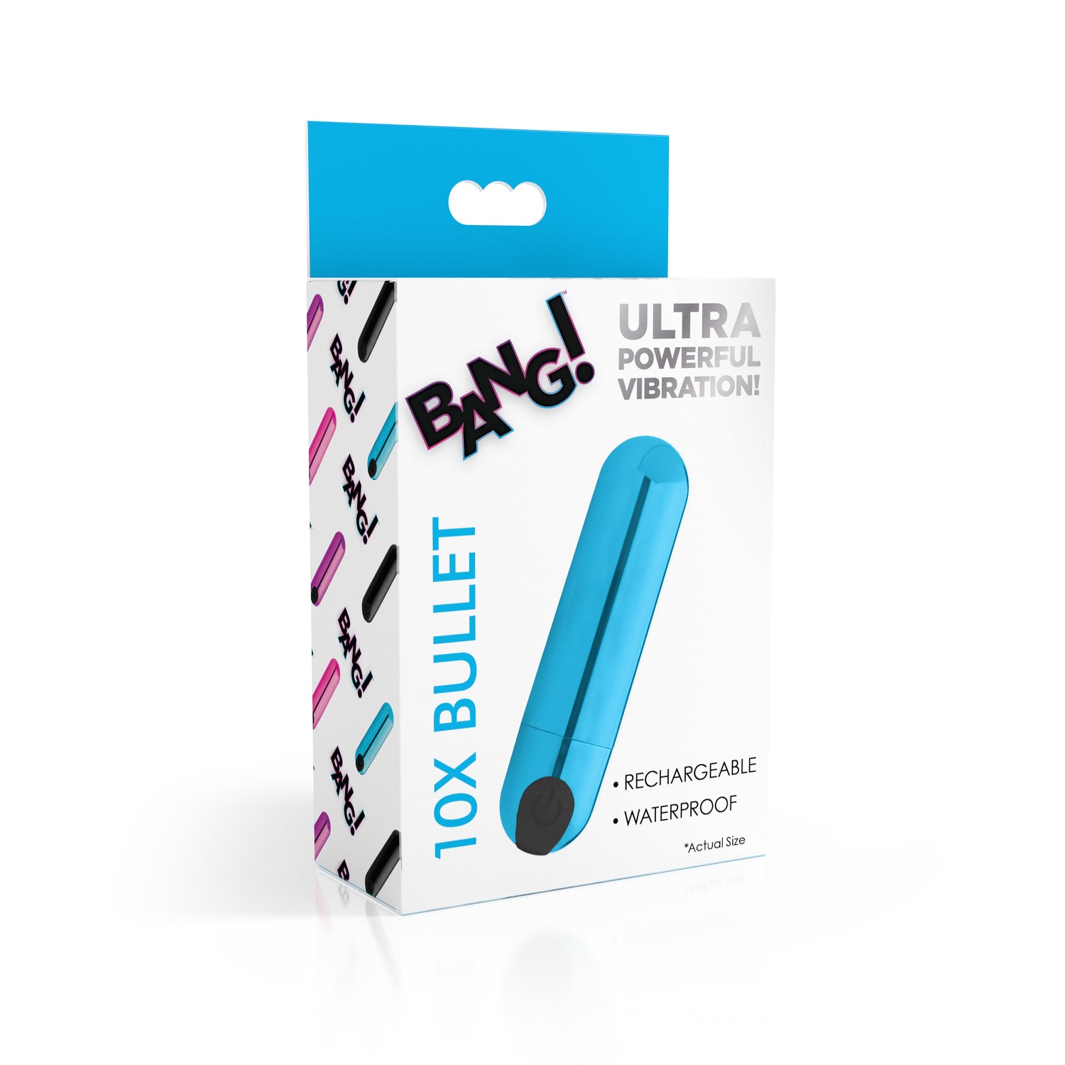 10X Rechargeable Vibrating Metallic Bullet - Blue