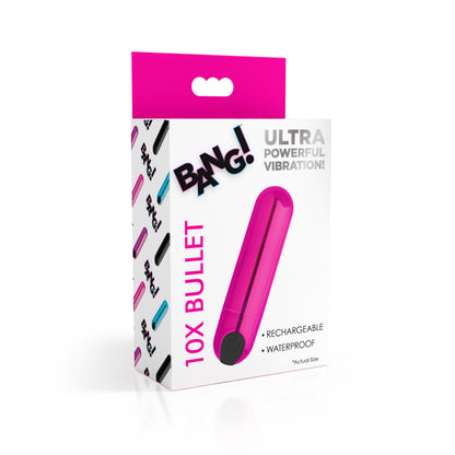 10X Rechargeable Vibrating Metallic Bullet - Pink