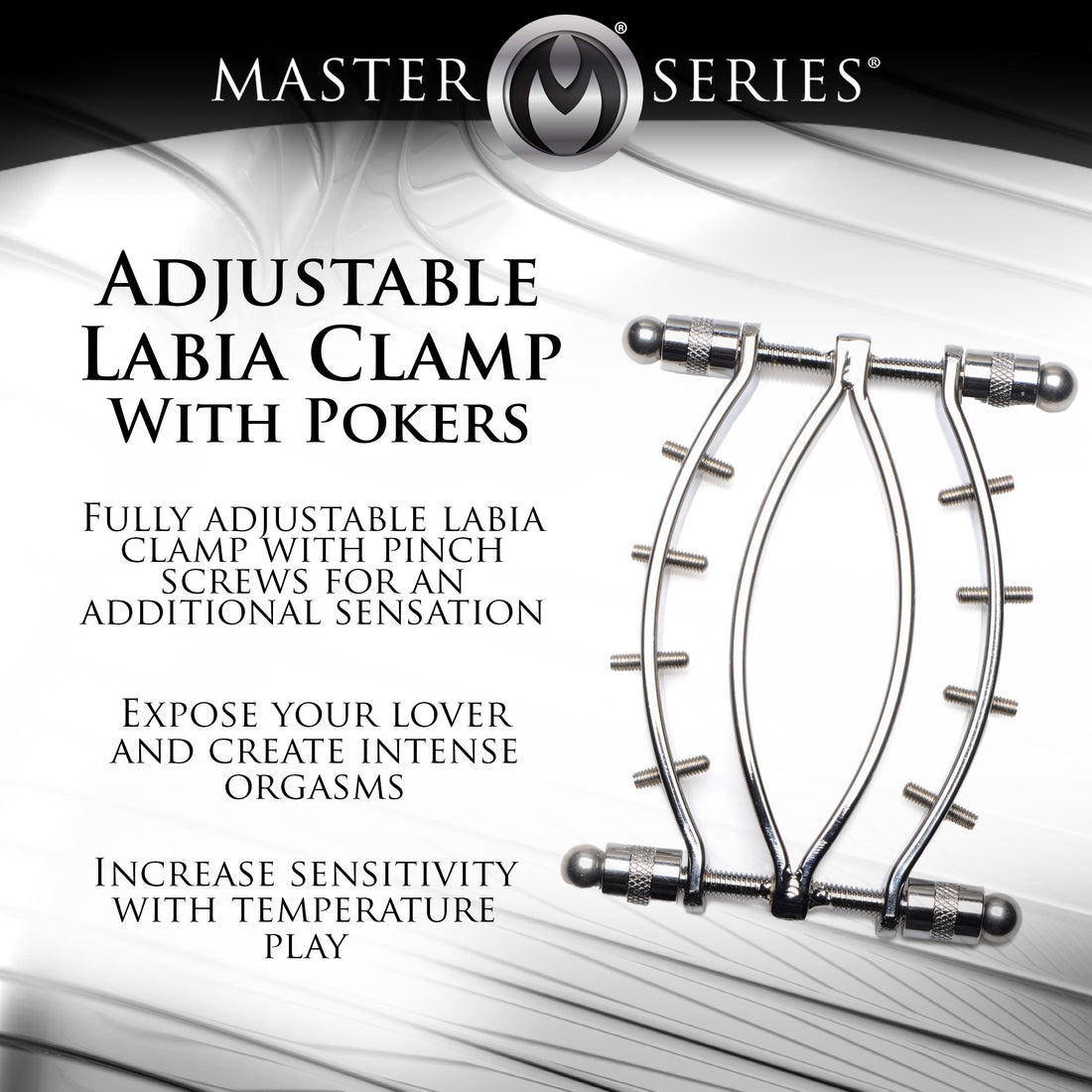 Spread Em Stainless Steel Poker Labia Clamp with Adjustable Pressure Screws