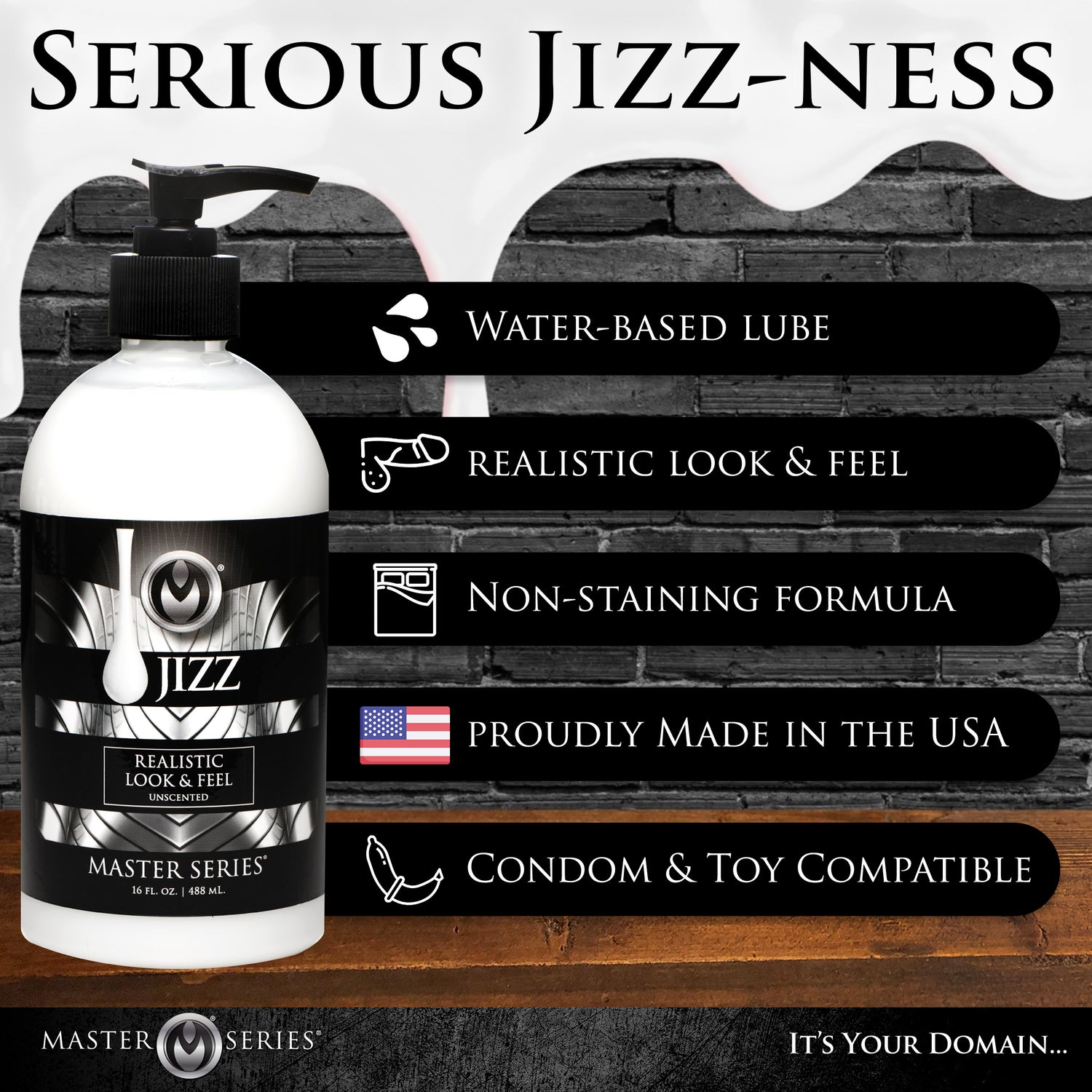 Jizz Unscented Water-Based Lube - 16oz