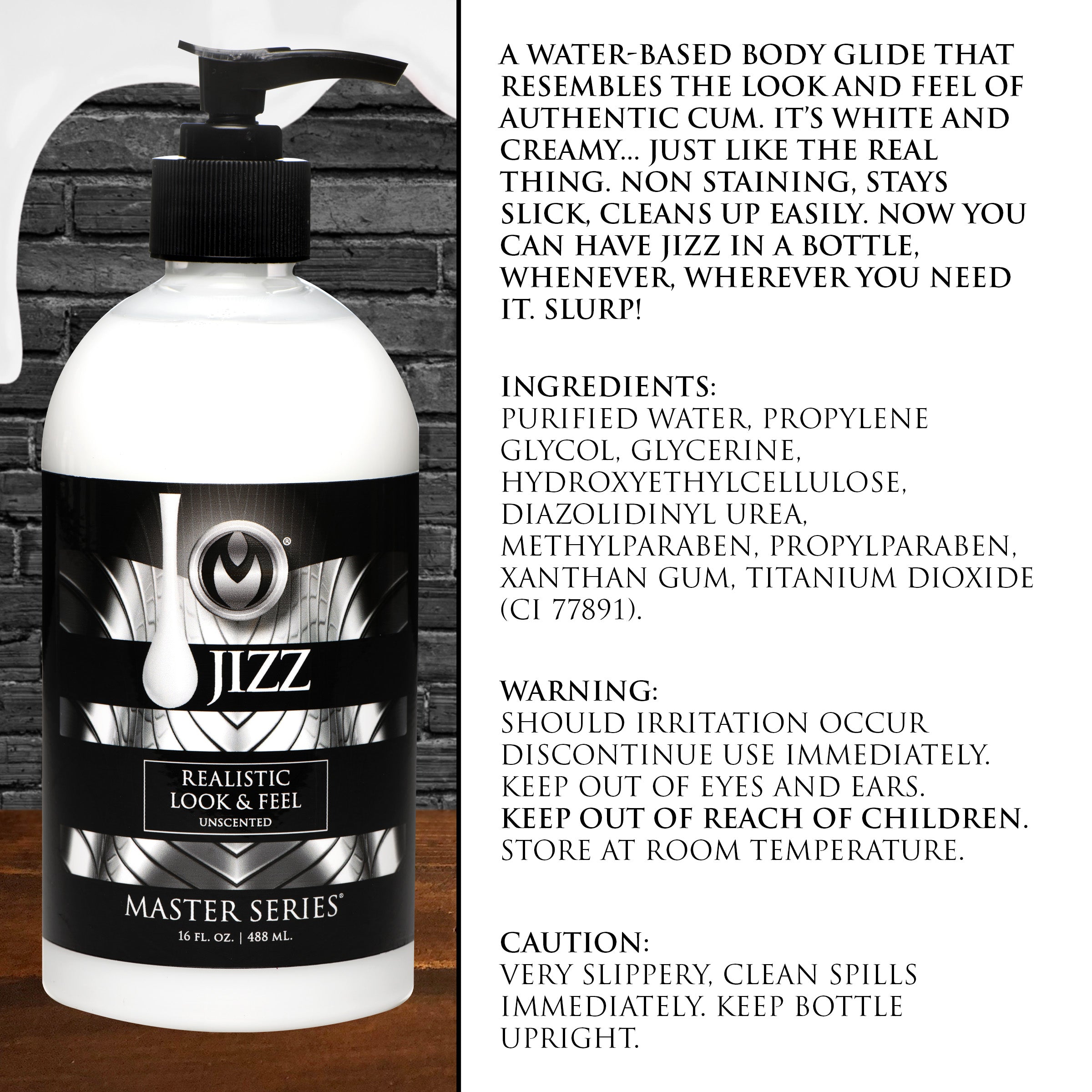 Jizz Unscented Water-Based Lube - 16oz