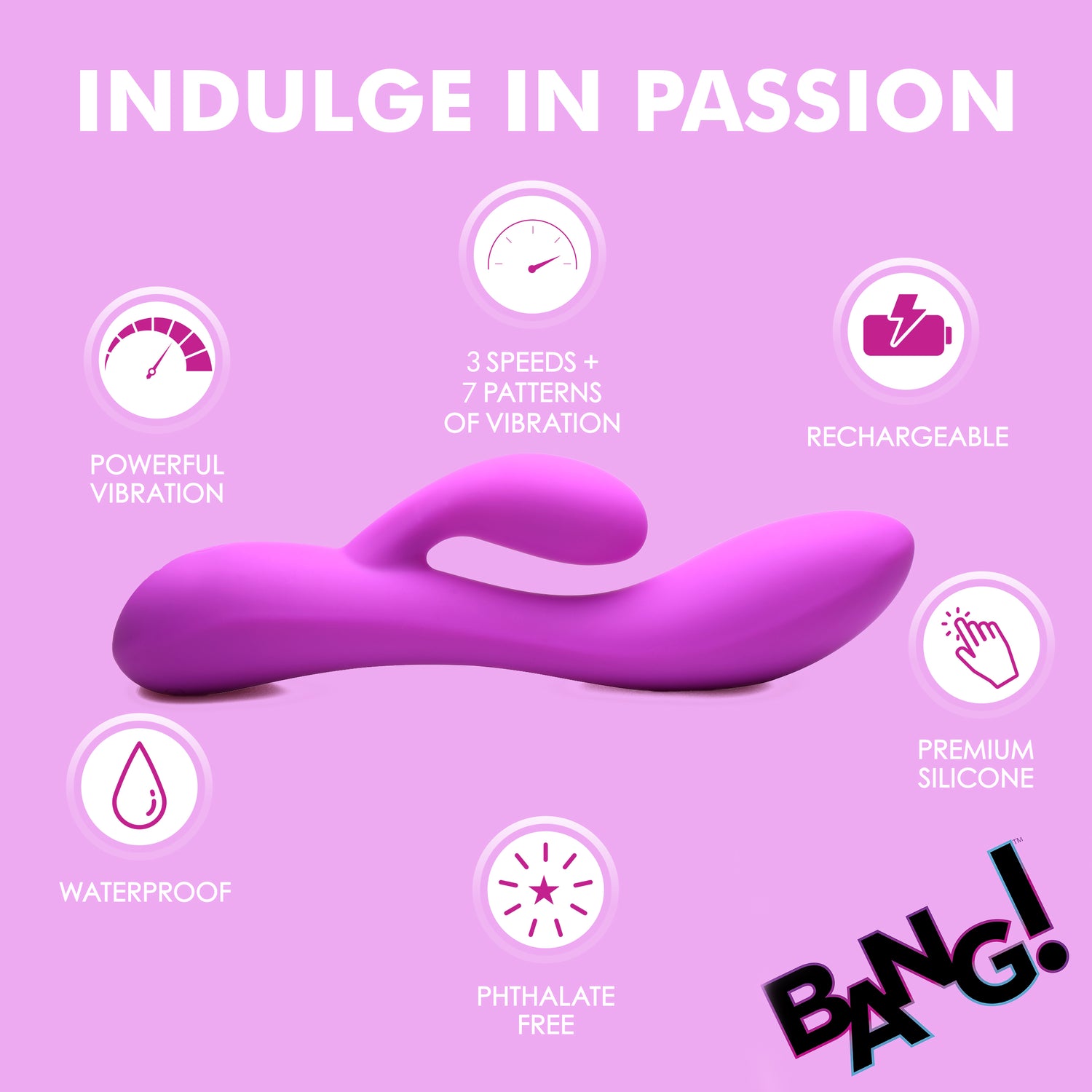 10X Flexible Silicone Rabbit Vibrator - Purple