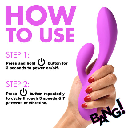 10X Flexible Silicone Rabbit Vibrator - Purple