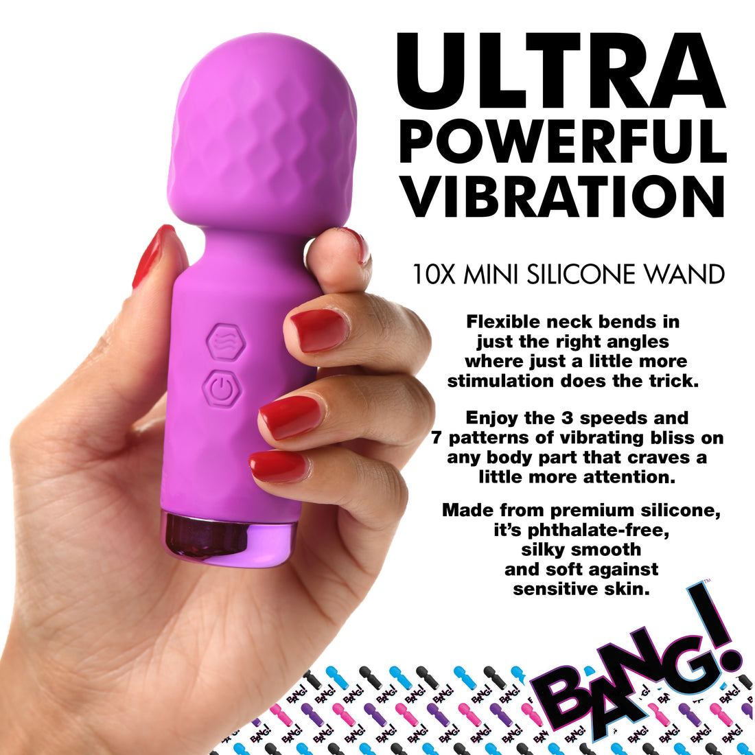 10X Mini Silicone Wand - Purple