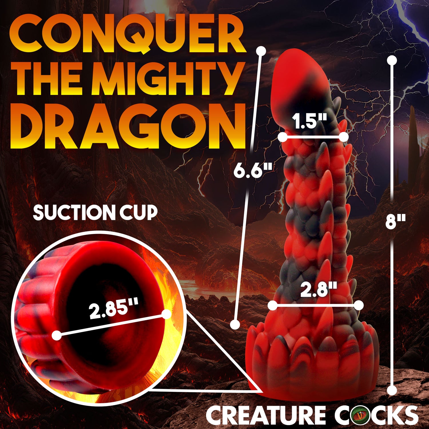 Demon Rising Scaly Dragon Silicone Dildo