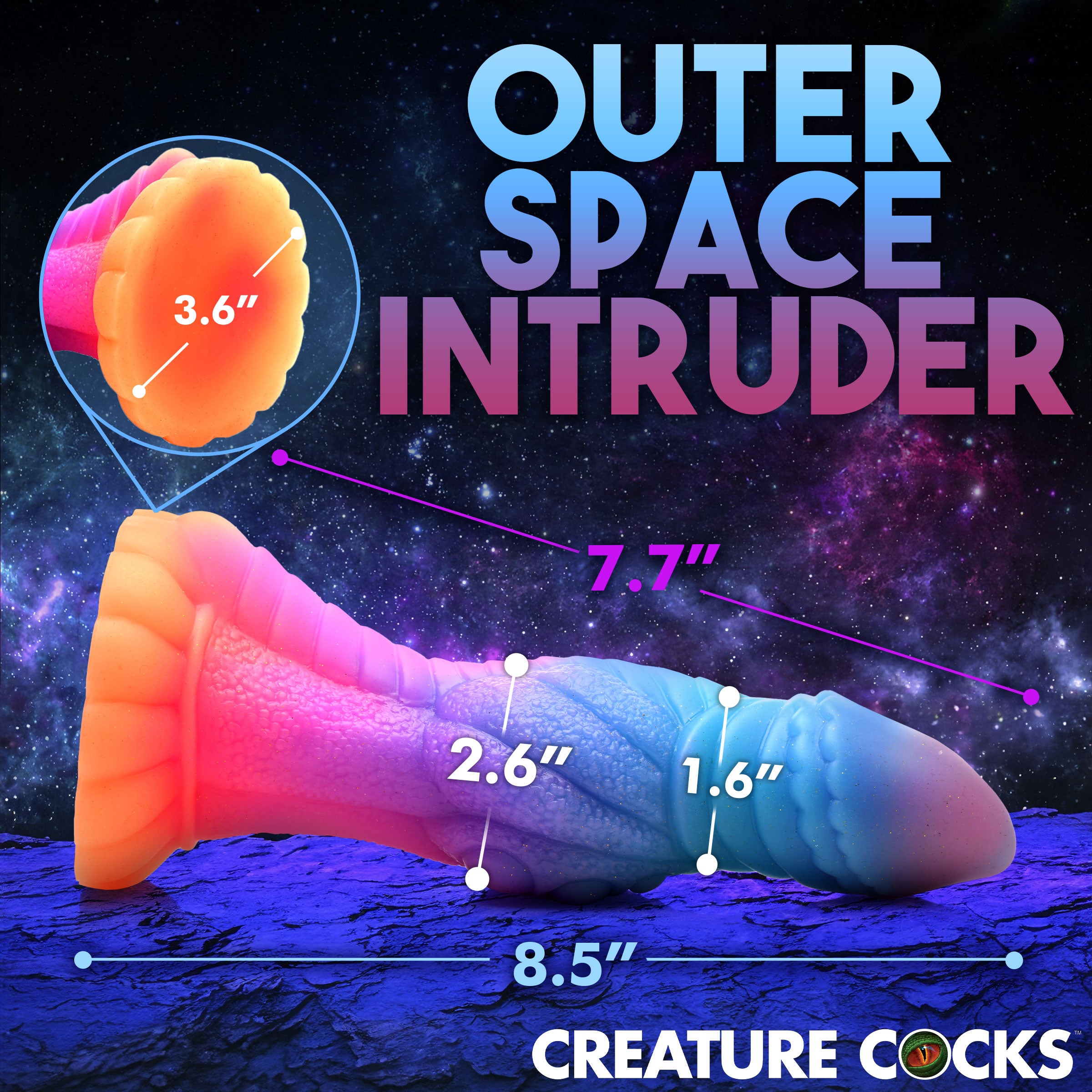 Galactic Cock Alien Creature Glow-in-the-Dark Silicone Dildo