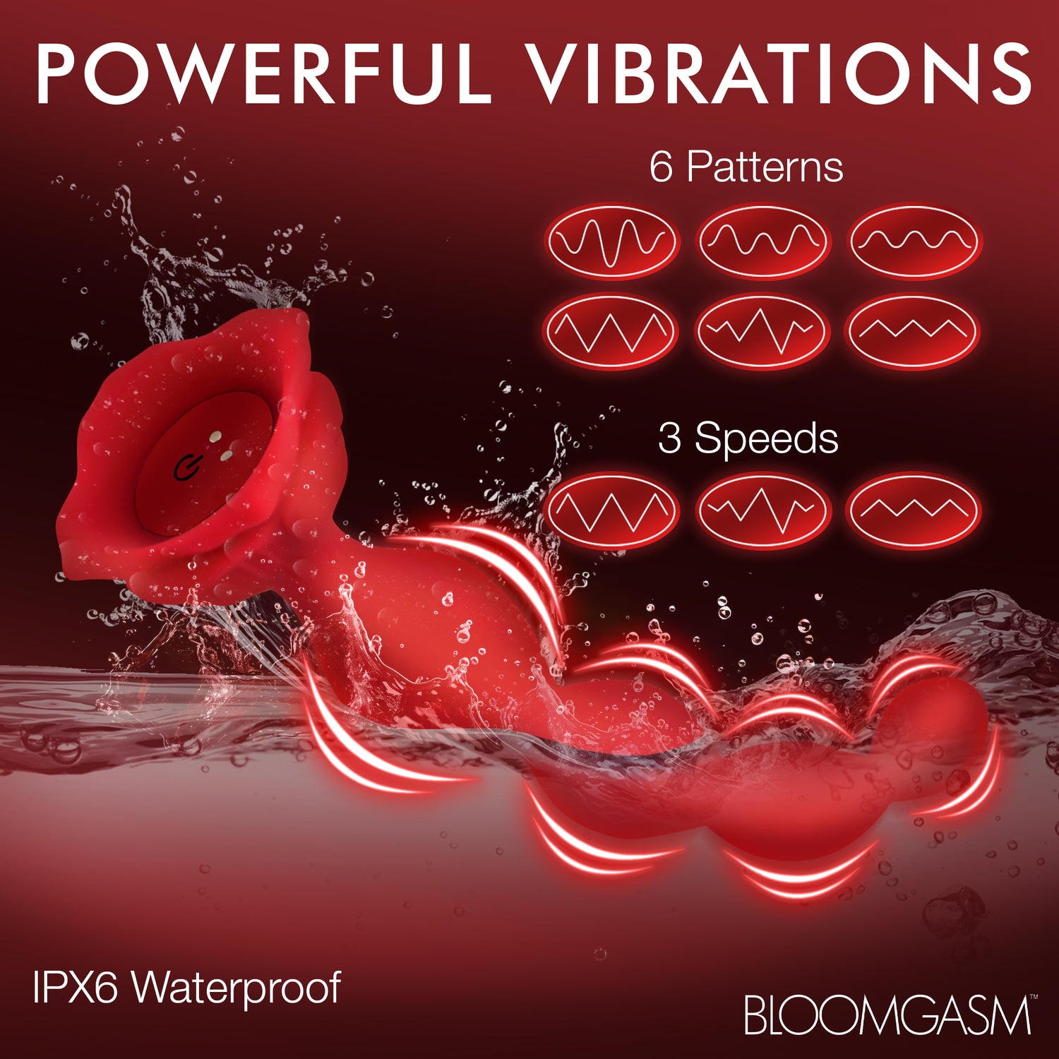 9X Beaded Bloom Silicone Rose Vibrator