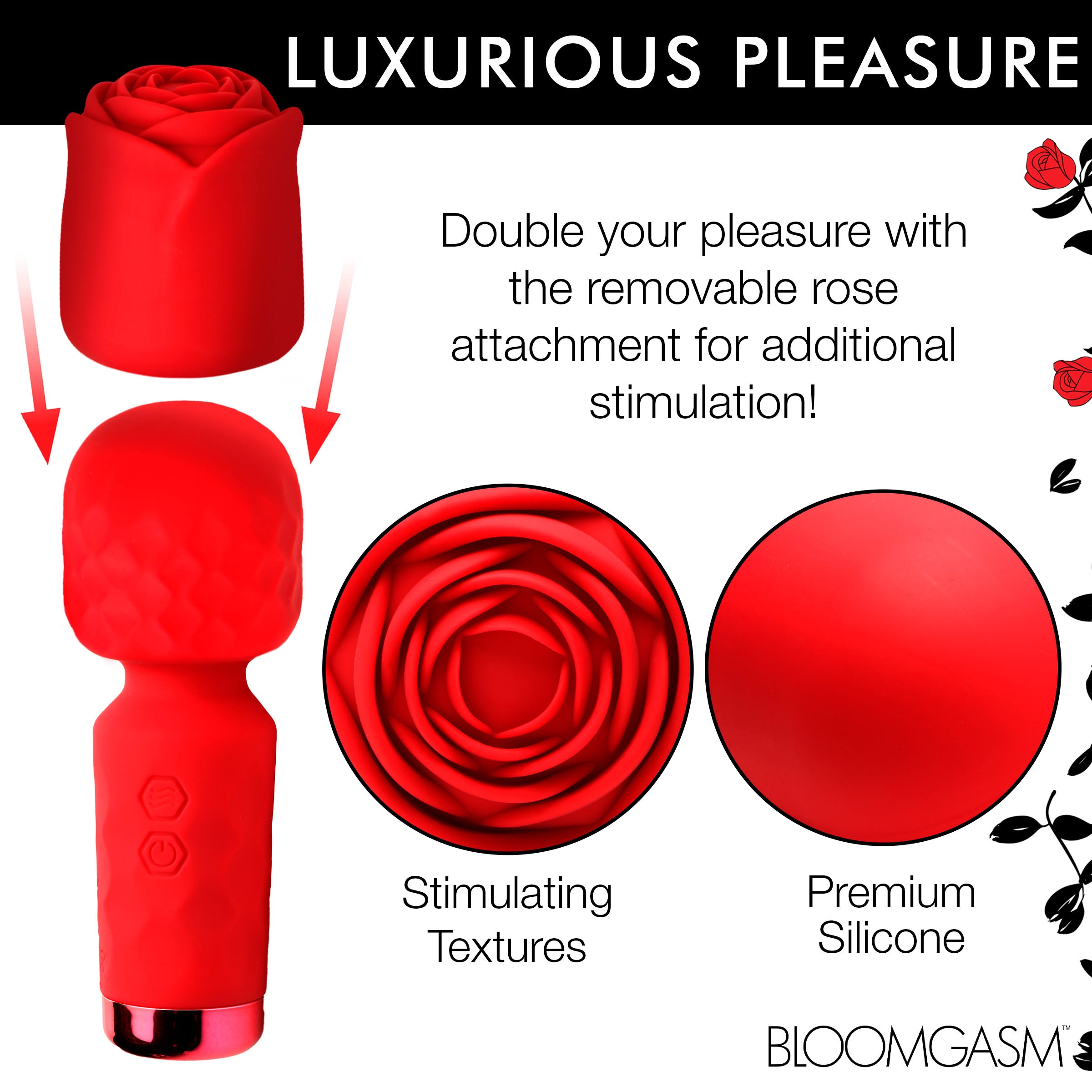 Pleasure Rose-Petite Mini Silicone Rose Wand