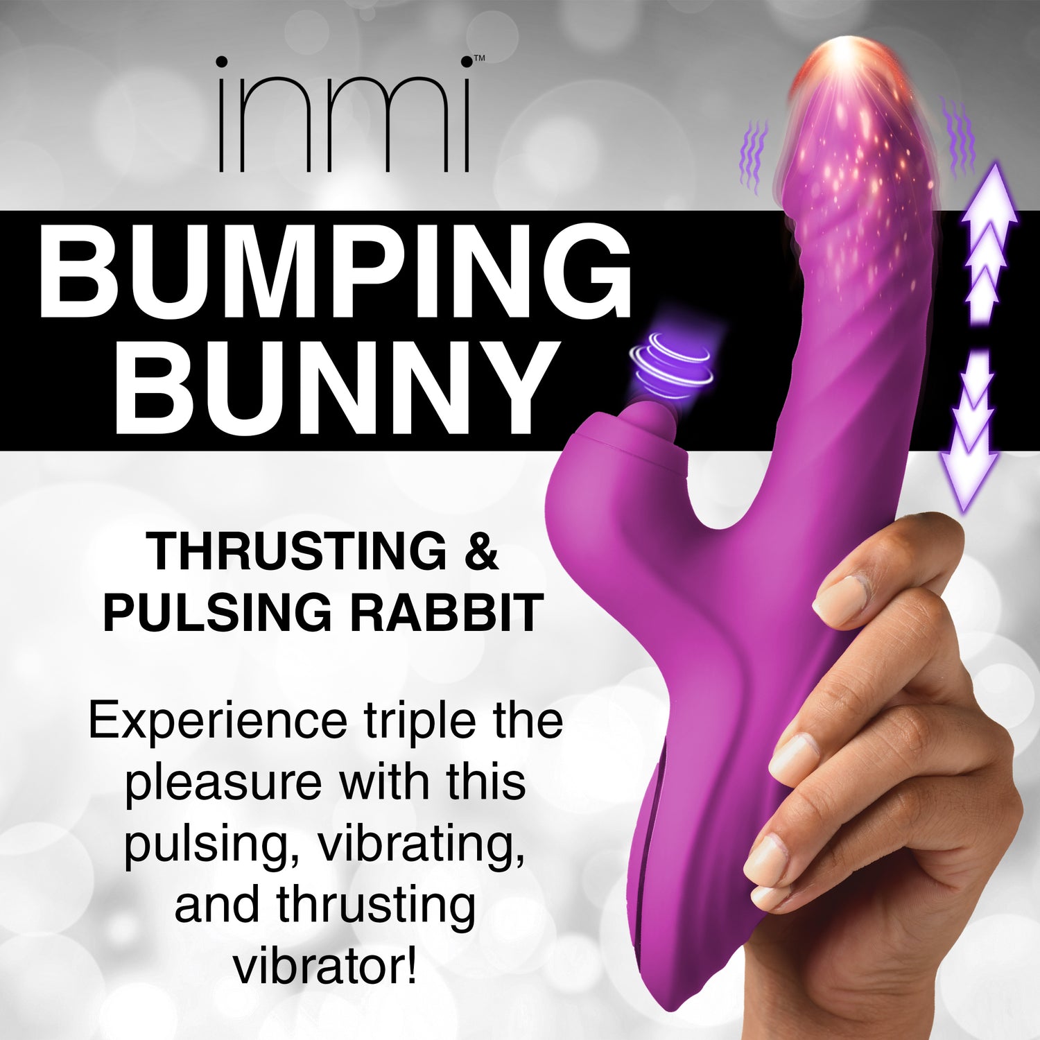 Bumping Bunny Thrusting &amp; Pulsing Silicone Rabbit Vibrator