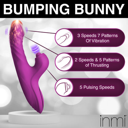 Bumping Bunny Thrusting &amp; Pulsing Silicone Rabbit Vibrator