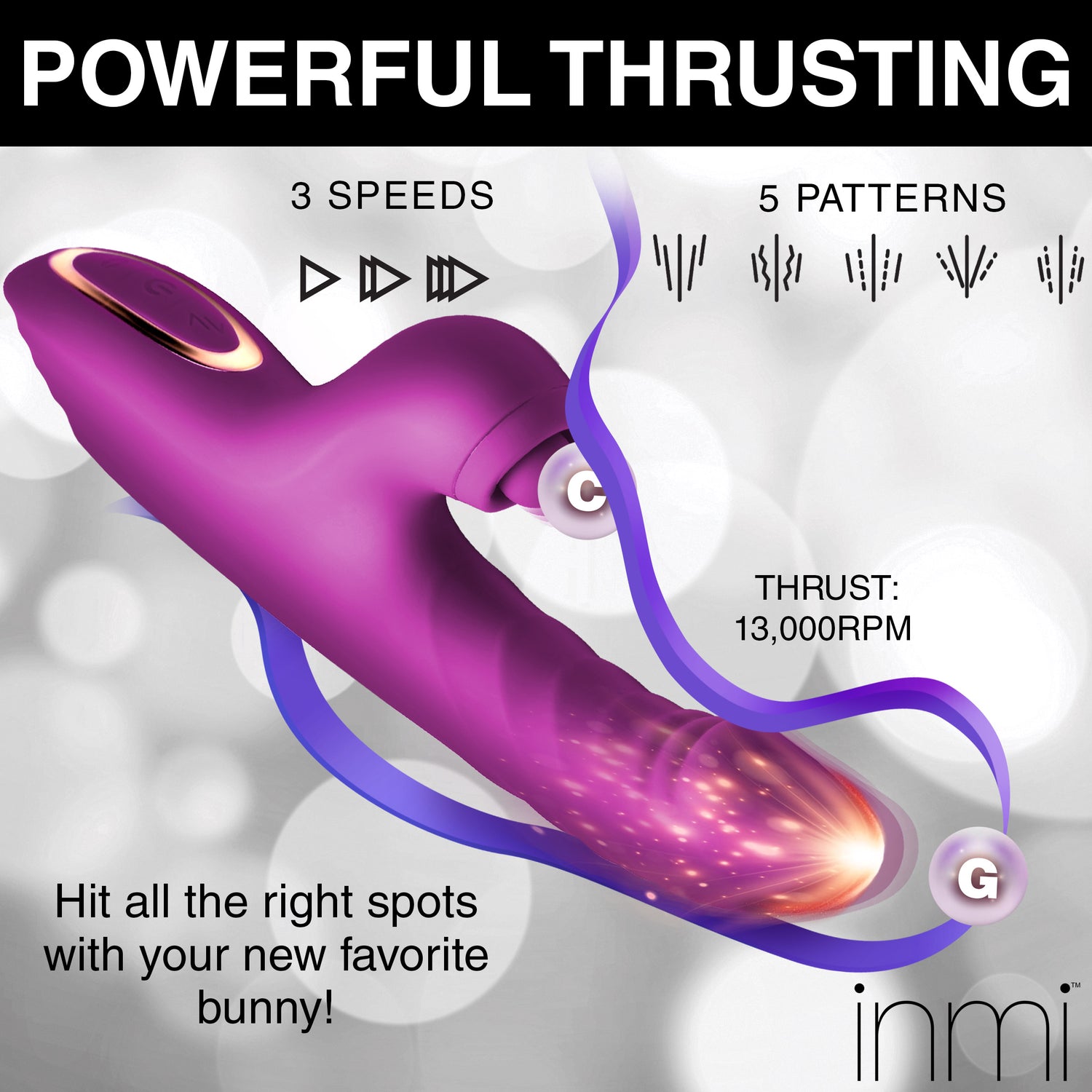 Bumping Bunny Thrusting &amp; Pulsing Silicone Rabbit Vibrator