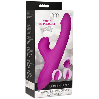 Bumping Bunny Thrusting &amp; Pulsing Silicone Rabbit Vibrator