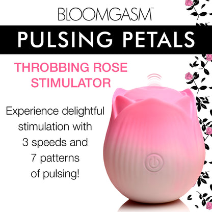 Pulsing Petals Throbbing Rose Clit Stimulator - Pink