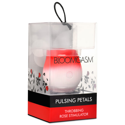 Pulsing Petals Throbbing Rose Clit Stimulator - Red