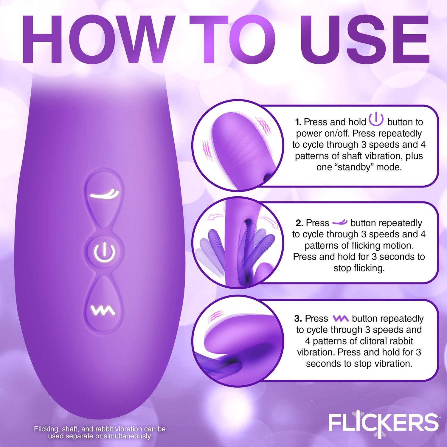 Tri Flick Silicone Flicking Rabbit Vibrator